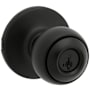 Kwikset Polo Single Cylinder Keyed Entry Lever Set with Round Rose and SmartKey Matte Black