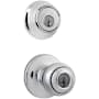 Kwikset Polo (Round Rosette) Knob and 660 Deadbolt Combo Pack with SmartKey Polished Chrome