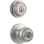 Kwikset Polo (Round Rosette) Knob and 660 Deadbolt Combo Pack with SmartKey Satin Nickel