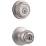 Kwikset Polo Single Cylinder Keyed Entry Knob Set and Deadbolt Combo with SmartKey from the Contemporary Collection Satin Nickel