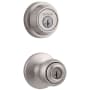 Kwikset Polo Single Cylinder Keyed Entry Knob Set and Deadbolt Combo with SmartKey from the Contemporary Collection Satin Nickel