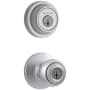 Kwikset Polo Single Cylinder Keyed Entry Knob Set and Deadbolt Combo with SmartKey from the Contemporary Collection Satin Chrome