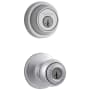Kwikset Polo Single Cylinder Keyed Entry Knob Set and Deadbolt Combo with SmartKey from the Contemporary Collection Satin Chrome