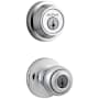 Kwikset Polo Single Cylinder Keyed Entry Knob Set and Deadbolt Combo with SmartKey from the Contemporary Collection Polished Chrome