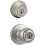 Kwikset Polo (Round Rosette) Knob and 780 Deadbolt Combo Pack with SmartKey Satin Nickel