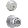 Kwikset Polo (Round Rosette) Knob and 780 Deadbolt Combo Pack with SmartKey Satin Chrome