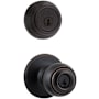 Kwikset Polo (Round Rosette) Knob and 980 Deadbolt Combo Pack with SmartKey Venetian Bronze