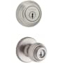 Kwikset Polo (Round Rosette) Knob and 980 Deadbolt Combo Pack with SmartKey Satin Nickel