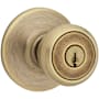 Kwikset Security Series Tylo Single Cylinder Keyed Entry Door Knobset Antique Brass