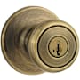 Kwikset Tylo Single Cylinder Keyed Entry Knobset with SmartKey Cylinder Antique Brass