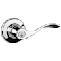 Kwikset Balboa Reversible Keyed Entry Door Leverset with SmartKey Polished Chrome