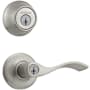 Kwikset Balboa (Round Rosette) Lever and 660 Deadbolt Combo Pack with SmartKey Satin Nickel