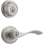 Kwikset Balboa (Round Rosette) Lever and 660 Deadbolt Combo Pack with SmartKey Satin Nickel