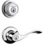Kwikset Balboa (Round Rosette) Lever and 660 Deadbolt Combo Pack with SmartKey Polished Chrome
