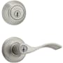 Kwikset Balboa (Round Rosette) Lever and 980 Deadbolt Combo Pack with SmartKey Satin Nickel