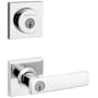 Kwikset Breton Single Cylinder Keyed Entry Lever Set and Deadbolt Combo with SmartKey from the Halifax Collection Polished Chrome