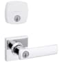 Kwikset Breton Single Cylinder Keyed Entry Lever Set and Deadbolt Combo with SmartKey from the Midtown Collection Polished Chrome