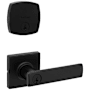 Kwikset Breton Single Cylinder Keyed Entry Lever Set and Deadbolt Combo with SmartKey from the Midtown Collection Matte Black