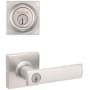 Kwikset Breton Single Cylinder Keyed Entry Lever Set and Deadbolt Combo with SmartKey from the Signature Series Satin Nickel