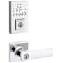 Kwikset Breton Keyed Entry Lever Set and Electronic Keyless Entry Deadbolt Combo Pack with SmartKey from the SmartCode Deadbolts Touchpad Collection Polished Chrome