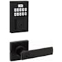 Kwikset Breton Keyed Entry Lever Set and Electronic Keyless Entry Deadbolt Combo Pack with SmartKey from the SmartCode Deadbolts Touchpad Collection Matte Black