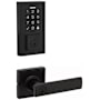 Kwikset Breton Keyed Entry Lever Set and Electronic Keyless Entry Deadbolt Combo Pack with SmartKey from the SmartCode Deadbolts Touchscreen Collection Matte Black