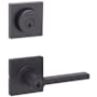 Kwikset Casey Single Cylinder Keyed Entry Lever Set and Deadbolt Combo with SmartKey from the Halifax Collection Matte Black