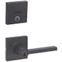 Kwikset Casey Single Cylinder Keyed Entry Lever Set and Deadbolt Combo with SmartKey from the Downtown Collection Matte Black