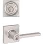 Kwikset Casey Single Cylinder Keyed Entry Lever Set and Deadbolt Combo with SmartKey from the Signature Series Satin Nickel