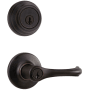 Kwikset Dorian (Round Rosette) Lever and 980 Deadbolt Combo Pack with SmartKey Venetian Bronze