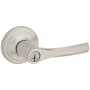 Kwikset Henley Single Cylinder Keyed Entry Door Lever Set with Round Rose and SmartKey Satin Nickel