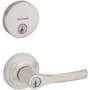 Kwikset Henley Single Cylinder Keyed Entry Lever Set and Uptown Deadbolt Combo Pack with SmartKey Satin Nickel