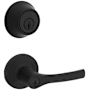 Kwikset Henley Single Cylinder Keyed Entry Lever Set and 660 Series Deadbolt Combo Pack with SmartKey Matte Black