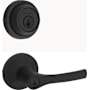 Kwikset Henley Single Cylinder Keyed Entry Lever Set and 660 Series Deadbolt Combo Pack with SmartKey Matte Black