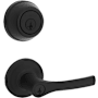 Kwikset Henley Single Cylinder Keyed Entry Lever Set and 780 Series Deadbolt Combo Pack with SmartKey Matte Black
