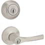 Kwikset Henley Single Cylinder Keyed Entry Lever Set and 980 Series Deadbolt Combo Pack with SmartKey Satin Nickel