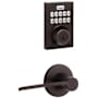 Kwikset Palmina Passage Lever Set and Electronic Keyless Entry Deadbolt Combo Pack with SmartKey from the Home Connect Collection Venetian Bronze