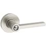Kwikset Casey Privacy Door Lever Set with Round Rose Satin Nickel