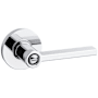 Kwikset Casey Privacy Door Lever Set with Round Rose Polished Chrome