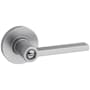 Kwikset Casey Privacy Door Lever Set with Round Rose Satin Chrome