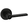 Kwikset Casey Privacy Door Lever Set with Round Rose Matte Black