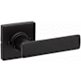 Kwikset Breton Non-Turning One-Sided Dummy Door Lever with Square Rose Matte Black