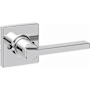 Kwikset Casey Non-Turning One-Sided Dummy Door Lever with Square Rose Bright Chrome