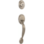 Kwikset Dakota Single Cylinder Handleset from the Kwikset Series Featuring SmartKey, Exterior Only Satin Nickel