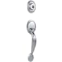 Kwikset Dakota Single Cylinder Handleset from the Kwikset Series Featuring SmartKey, Exterior Only Satin Chrome