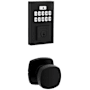 Kwikset Arroyo Passage Knob Set and Electronic Keyless Entry Deadbolt Combo Pack with SmartKey from the SmartCode Deadbolts Touchpad Collection Matte Black