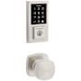 Kwikset Arroyo Passage Knob Set and Electronic Keyless Entry Deadbolt Combo Pack with SmartKey from the SmartCode Deadbolts Touchscreen Collection Satin Nickel