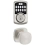 Kwikset Arroyo Passage Knob Set and Electronic Keyless Entry Deadbolt Combo Pack with SmartKey from the Aura Collection Satin Nickel