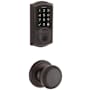 Kwikset Hancock Passage Knob Set and Electronic Keyless Entry Deadbolt Combo Pack with SmartKey from the SmartCode Deadbolts Touchscreen Collection Venetian Bronze