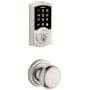 Kwikset Hancock Passage Knob Set and Electronic Keyless Entry Deadbolt Combo Pack with SmartKey from the SmartCode Deadbolts Touchscreen Collection Satin Nickel